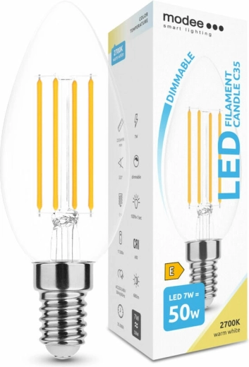LED žarnica v obliki sveče C35 7 W E14 806 lm toplo bela, zatemnljiva