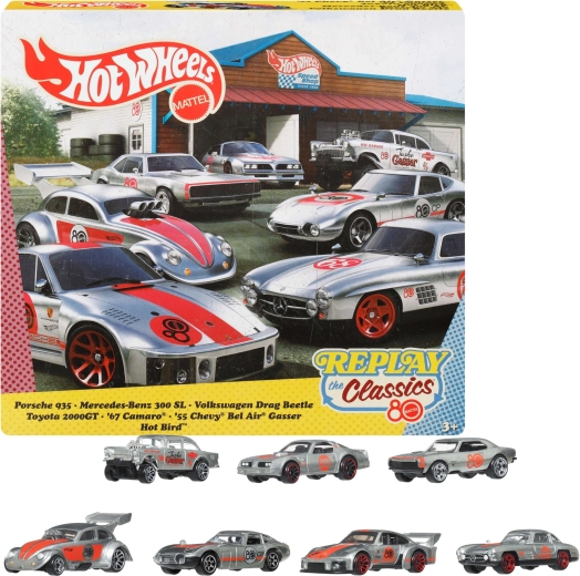 Hot Wheels Replay the Classic – komplet 7 kovinskih avtomobilčkov Silver Series