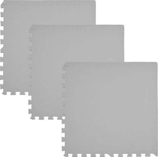 Pena podloga HUMBI 180×60 cm – vodoodporen puzzle, 3 kosi, svetlo siva