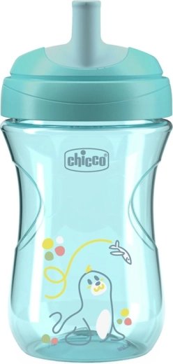 Chicco Advanced lonček s slamnatim nastavkom teal 266 ml 12m+