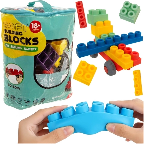 Iso Trade senzorične mehke gumijaste kocke v etuiju (80 delov)