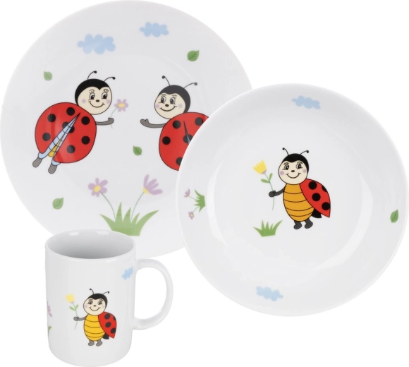 Otroški jedilni set Pikapolonica 3 kosi