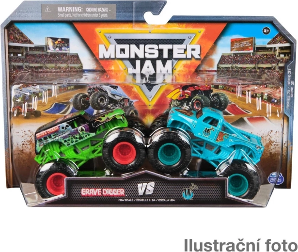 Kovinski monster trucki Monster Jam v merilu 1:64, 2 kosa
