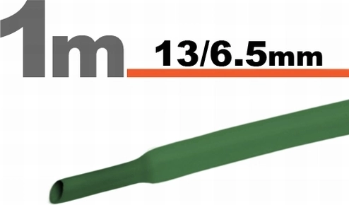 Zelena skrčljiva cevka 13 / 6,5 mm