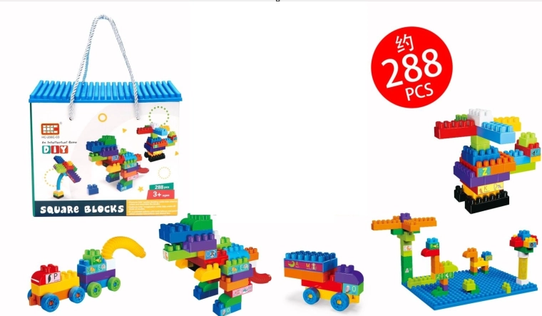 Barvne konstrukcijske kocke 288 delov