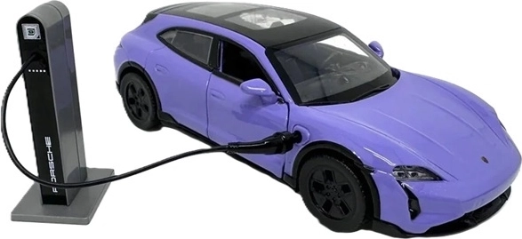 Električni model Porsche Taycan Turbo S v vijolični barvi