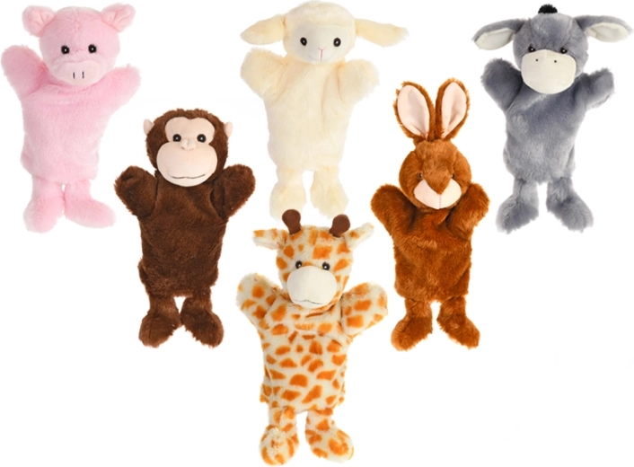 Plišasta ročna lutka žival 25 cm, več vrst