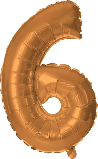Folijski balon številka 6 bronast 30 cm TORO