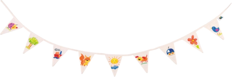 Cotton pennant garland to paint, fair trade - 1 piece