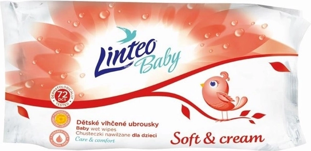 Otroški vlažilni robčki Linteo Baby Soft and cream 72 kos