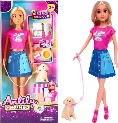 Punčka s kužkom na povodcu