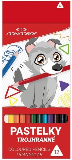 CONCORDE Triangular Colored Pencils, 12 Colors