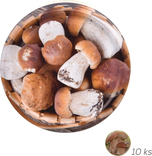 Bio 82 kovinski pokrov za vlaganje z motivom gob (10 kos)