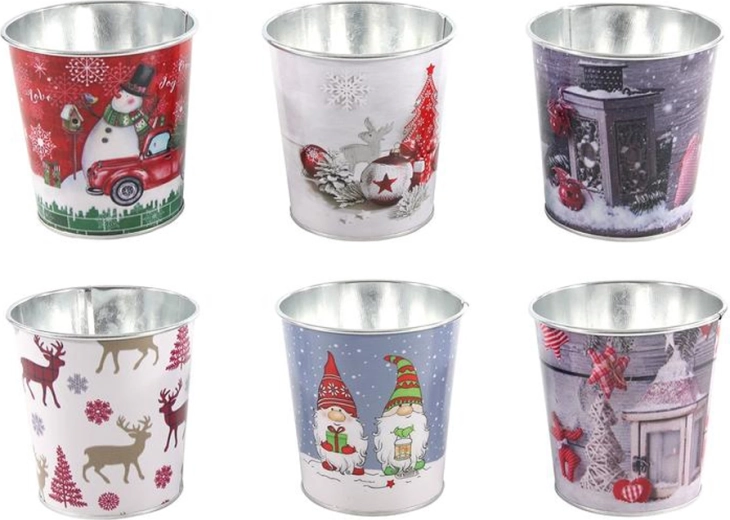 Pločevinasta posoda z božičnim motivom 10 cm