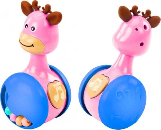 Interaktivna igrača Nihajoči Jelen s Piščalko - Rožnata