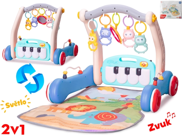 Hodulja in igralna podloga 2v1 za dojenčke z glasbenim klavirčkom