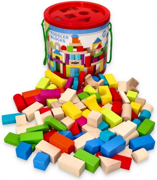 Barvne lesene kocke 100 kosov