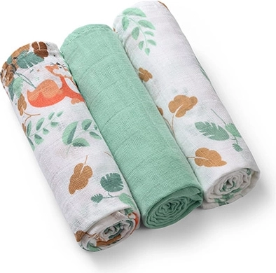 Babyono muslinske plenice Super Soft mint 70 × 70 cm, 3 kos