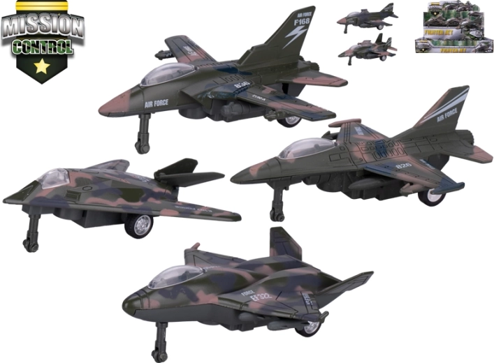 Kovinski vojaški model letala z vzvratnim pogonom 12–13,5 cm