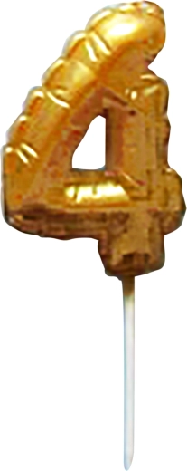 Torta svečka številka 4 zlata za vtakniti 6 cm