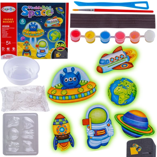 Creative kit for making cast magnets – space