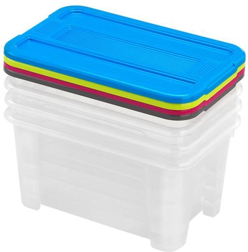 škatle za shranjevanje s pokrovom 4,5 l – set 4 kosov