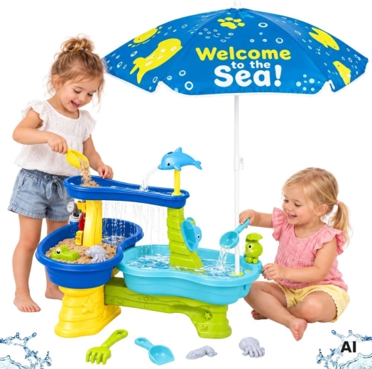 WOOPIE 2-in-1 Water and Sand Table with Parasol