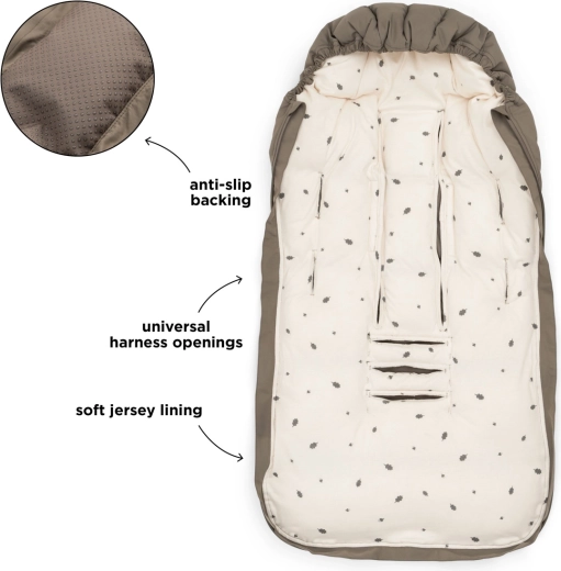 Done by Deer winter footmuff, grey-brown