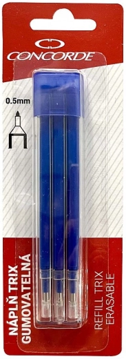 Polnila za radirni roler CONCORDE TRIX 0,5 mm, modra, 3 kosi
