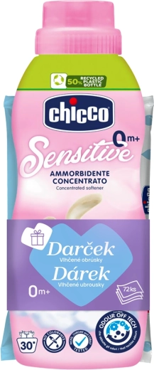 Chicco mehčalec Baby Sensitive Cvetni objem 750 ml + vlažilni robčki 72 kosov gratis