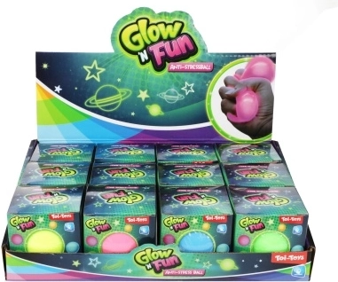 Antistresna žogica Glow ’n’ Fun – svetleča stiskalna žogica