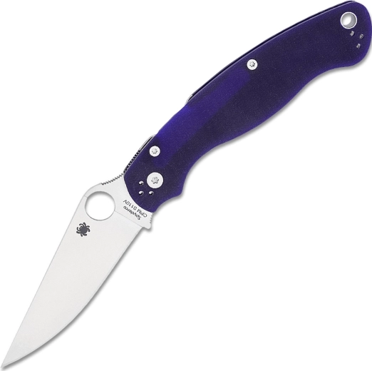 Spyderco Military 2 Dark Blue folding knife, satin blade, G10