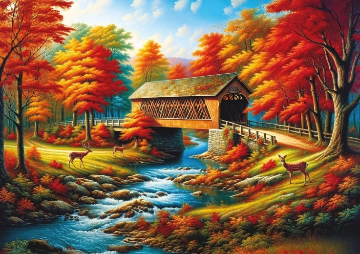 Sestavljanka Most obdan z drevesi 500 koščkov ART PUZZLE
