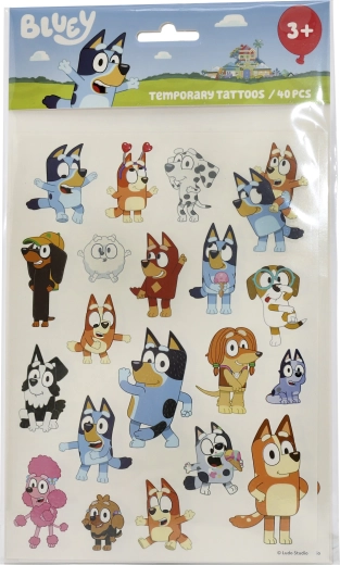 Bluey umivni otroški tatuji – set 40 kosov