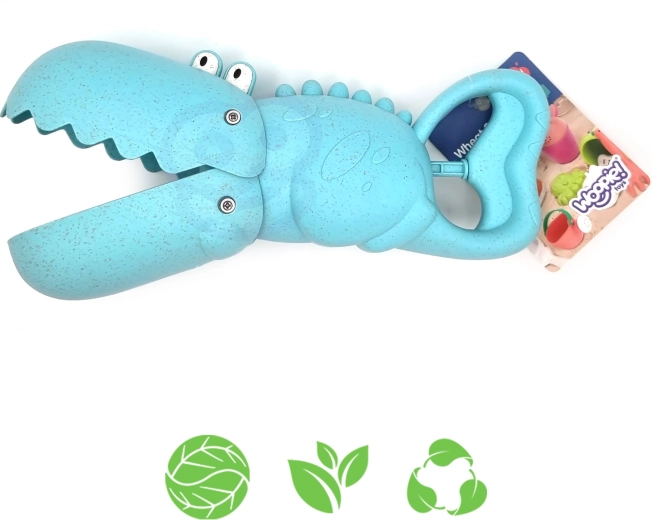 woopie green krokodilja lopatka in zajemalka za pesek in vodo, modra, iz biološko razgradljivega materiala