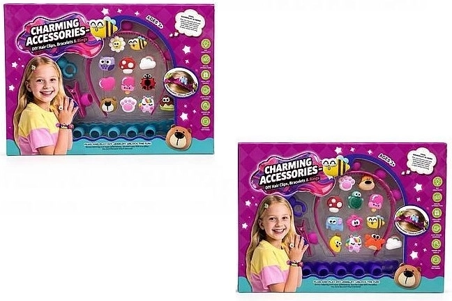 Creative set for decorating a headband and bracelets with clip-on charms - 1 piece