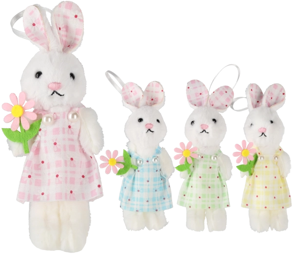 Velikonočna viseča dekoracija zajček s cvetom