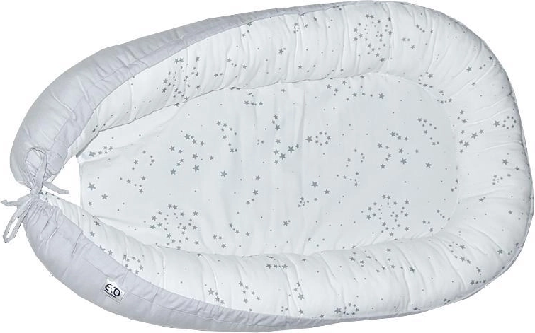 EKO gnezdece za dojenčka iz bombaža – sivo