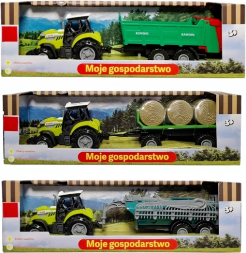 Traktor s prikolico z lučjo in zvokom