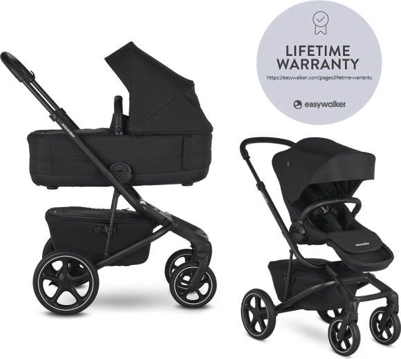 Easywalker Jimmey 2v1 kombinirani otroški voziček Pepper Black LITE RWS