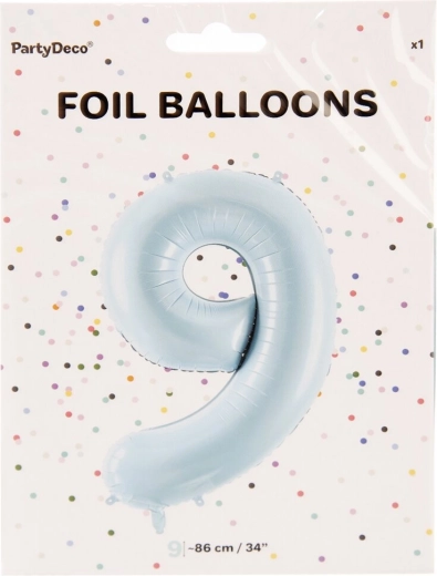 Folijski balon številka 9 moder 86 cm