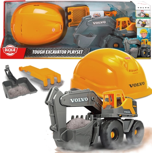 Dickie Toys Volvo gradbeni komplet z bagrom in zaščitno čelado