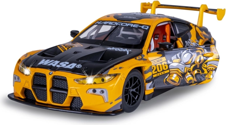 Model dirkalnega avtomobila BMW M4 GT3 1:24 s svetlobnimi in zvočnimi učinki