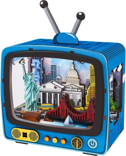 2Kids Toys 3D lesena sestavljanka retro TV New York