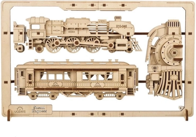 Ugears 2,5D lesena mehanska sestavljanka Steam Express