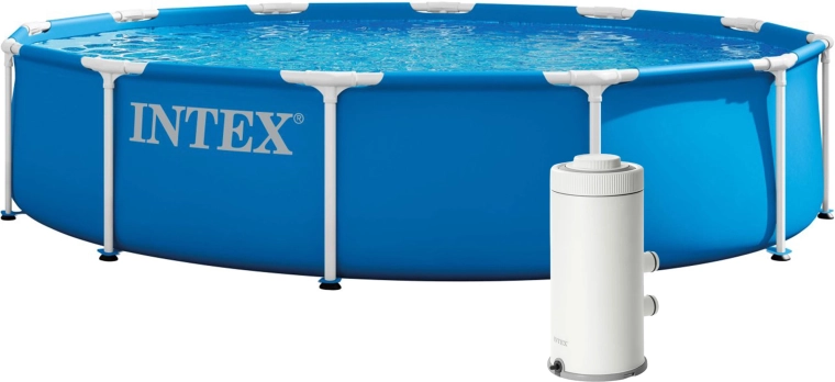 Intex vrtni okvirni bazen 305 × 76 cm s filtrirno črpalko