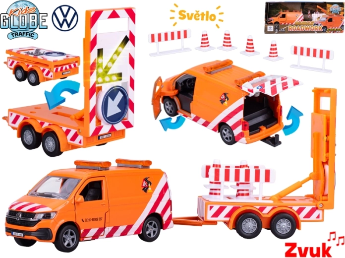 Kids Globe Traffic VW Transporter – kovinski model s svetlobnimi učinki in zvoki