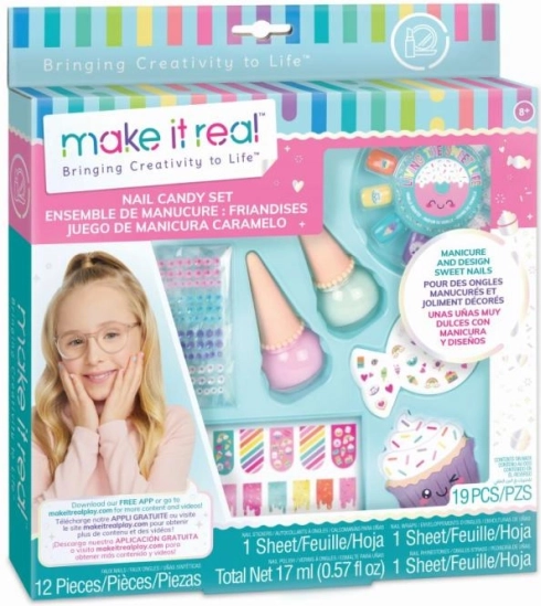Barvni set za nohte s samolepkami Candy