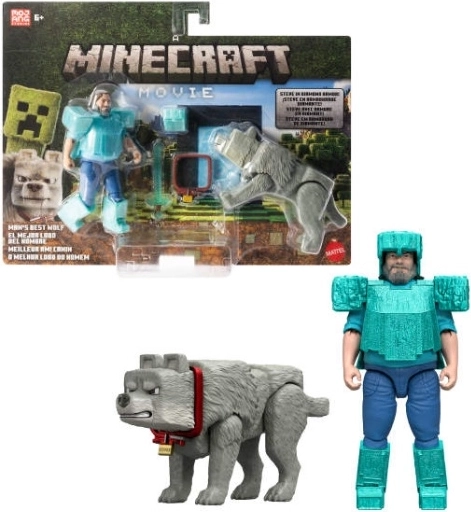 Minecraft figurici Steve in volk – komplet 2 kos
