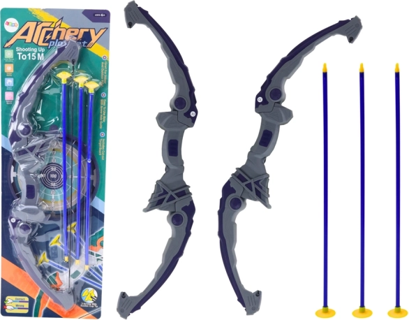 Lok za otroke s puščicami s priseski, vijoličen, 3 kosi